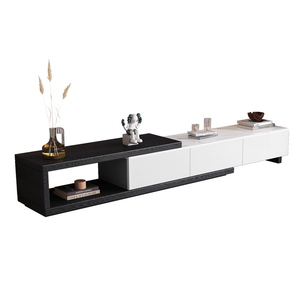 Moderno di lusso in marmo legno allungabile tavolino rotondo e Tv Set con cassetti casa soggiorno mobili in <span class=keywords><strong>pietra</strong></span> Design - Product Image 5