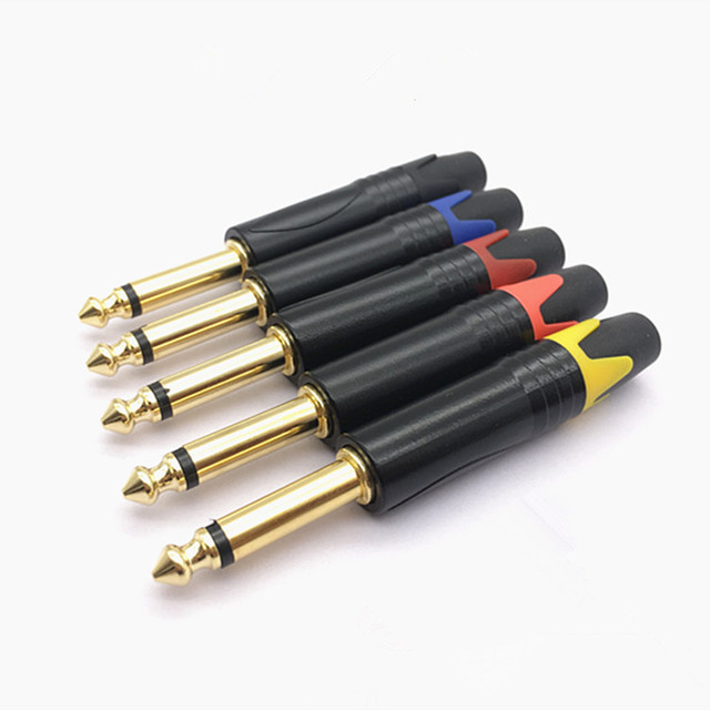 6.35mm 1/4 Mono Jack Plugs Mono/stereo Jack Audio Connector Electric Guitar Plug Microphone Cable Connector