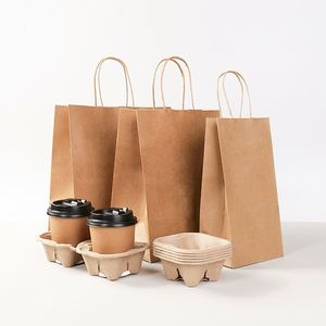 Bolsas de Papel Kraft Marrón al por Mayor de 40*13*31cm y 130g, con Logotipo Personalizado, Opción Económica para Ropa, Pasteles, Manualidades y Negocios de Azúcar - Product Image 1
