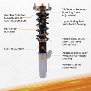 Nouveau pour amortisseurs <span class=keywords><strong>filetés</strong></span> à 24 niveaux de réglage pour les modèles E46 berline 98-05 coupé avant/arrière - Product Image 2