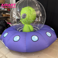 Yüksek kaliteli şişme karikatür ufo maskot gece kulübü uzay parti dekorasyon için sevimli canavar sürücü ile