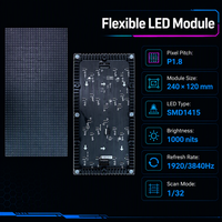 Écran LED d'intérieur P1.8 SMD, vente en gros, supermarché, affichage LED circulaire incurvé souple en couleur RGB, modules LED flexibles