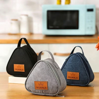 Sac isotherme portable en aluminium triangulaire personnalisé pour boîte à bento d'étudiant, sac de transport et de rangement