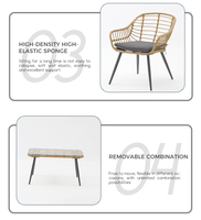 Mobilier rotin Tables et chaises d'extérieur Mobilier en rotin Mobilier de jardin moderne Ensemble de canapés en rotin chaise d'extérieur