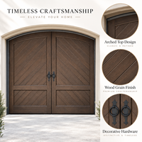 Porte de garage cintrée en bois massif LIXON OEM, porte double sur mesure pour villa et projets résidentiels