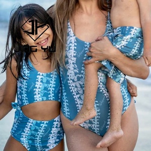 Traje de Baño de una Pieza para Niñas, Diseño Hawaiano, Tejido Reciclado, Impresión Personalizada a Doble Cara, 2024 - Product Image 6