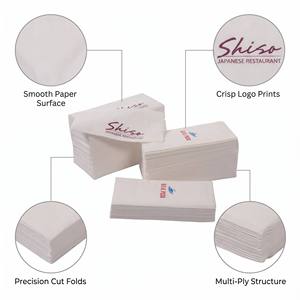 Serviettes en papier blanches douces imprimées 2 plis, personnalisables avec logo, style sac, jetables, 4 plis, pour la restauration - Product Image 6