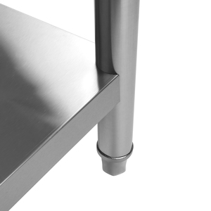 Banc de travail mobile robuste en acier inoxydable à 2 niveaux avec roulettes |   Équipement de cuisine commerciale pour restaurant, hôtel, cuisine domestique - Product Image 5