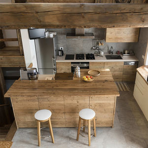 Armoire de <span class=keywords><strong>cuisine</strong></span> bleue haute brillance de style simple avec plinthe Sunmica et poignées fonctionnelles - Product Image 4