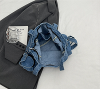 Sac fourre-tout en jean 2-en-1 tendance et décontracté avec mini pochette à monnaie, sac à bandoulière en jean lavable pour femme, usage quotidien