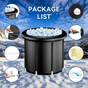 Bañera inflable portátil de alta resistencia de 112 galones, bañera de recuperación de cápsulas de hielo, terapia de agua fría para atletas, piscina de inmersión, bañera de hidromasaje al aire libre - Product Image 5