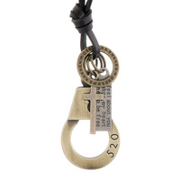 Punk homme collier fait à la main Vintage en cuir menottes pendentif corde chaîne colliers hommes et femmes menottes bijoux accessoires cadeau