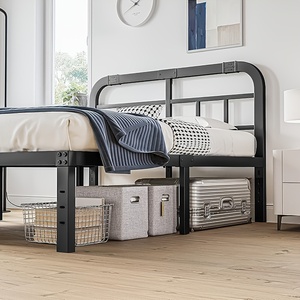 Struttura <span class=keywords><strong>letto</strong></span> king size alta 18 pollici con testiera, telaio <span class=keywords><strong>letto</strong></span> <span class=keywords><strong>in</strong></span> acciaio resistente, struttura <span class=keywords><strong>letto</strong></span> sospesa <span class=keywords><strong>in</strong></span> <span class=keywords><strong>ferro</strong></span> robusta e ispessita - Product Image 5