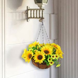 Wall Hanging <strong>Basket</strong> 30Inch <strong>Wire</strong> Shelf <strong>Hangable</strong> Storage Brackets Seagrass Belly <strong>Baskets</strong> 14 Inch Diameter 12Inch Planter - Product Image 4