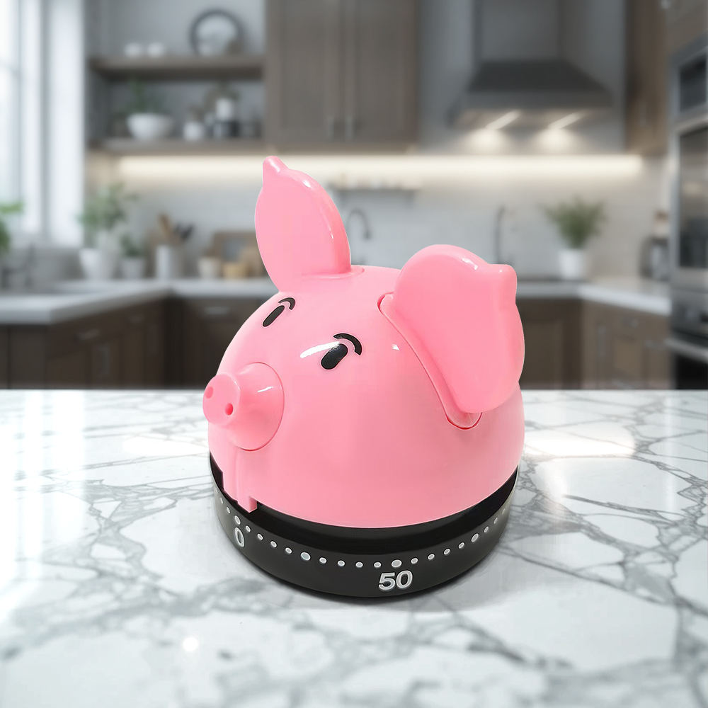 Standard 60min Chicken Timer, Pig Animal Mechanical Timer Eco-Friendly Plastic Kitchen Timer