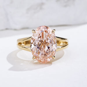 แหวนเพชรชมพูทรงรี 18K รุ่น MSR-2055 ของ Messi Jewelry สำหรับผู้หญิง - Product Image 1