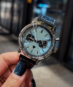 Reloj de cuarzo para hombres de negocios, <span class=keywords><strong>cronómetro</strong></span> deportivo multifunción, reloj de pulsera con números geométricos, reloj de cuero genuino negro para hombre, resistente al agua - Product Image 5