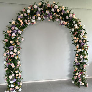 Arche de fleurs rouges pour mariage D-UFA057, très demandée, arche de roses, verdure artificielle, arche de fleurs en soie pour décoration d'événements - Product Image 5