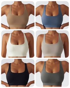 Régénération écologique Sous-vêtements de sport en forme de I Fitness Racer Nude Naked back Bra Women's Yoga Top - Product Image 5