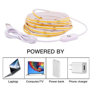 Bandeaux <span class=keywords><strong>LED</strong></span> COB haute densité 320 <span class=keywords><strong>LED</strong></span>/<span class=keywords><strong>LED</strong></span> par mètre, interrupteur tactile USB, intensité variable, DC5V, 3000K 6000K, pour aménagement paysager - Product Image 5