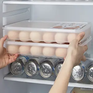 Food Refrigerator Fresh Box Egg Organizer Egg Compartment Kitchen Transparent Plastic Box Egg Carton