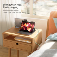 Câble USB C vers USB C 60W 3A PD à charge rapide, cordon de données tressé à base de bio-matériaux au toucher doux pour MacBook, iPad, téléphone
