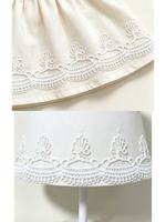 LEIXUSI 3cm Dentelle blanche brodée brillante en polyester soluble dans l'eau, accessoires DIY pour vêtements d'enfants en gros