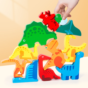 Vente en gros de puzzles 3D de dessins animés, blocs de construction en bois colorés, <span class=keywords><strong>jouet</strong></span> éducatif Montessori, puzzle DIY pour enfants - Product Image 5
