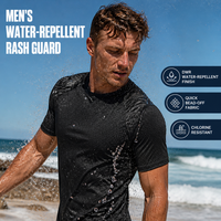 Vêtements de surf pour hommes en gros, résistants à l'eau, protection UPF 50+, finition DWR, résistants au chlore