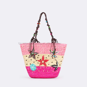 Nouveau sac de plage bohème pour femme, fait main, brodé, en paille tressée et perlée, avec fermeture éclair, en polyester Tanjing - Product Image 6