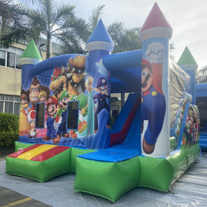 Outdoor Commercial Infla table Bouncer Combo für Kinder <span class=keywords><strong>Mario</strong></span> Bouncy Jumping Cartoon Thema Bounce House mit Rutsche - Product Image 3