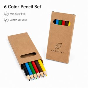 <b>Creative</b> Kids Coloring Kit 6 Colors Wooden Pencil Set Custom Printed Box for School Activities Party Giveaways and <b>Gifts</b> - Product Image 1