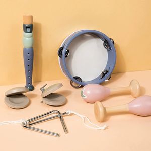 Ensemble d'instruments Orff, maracas en bois, tambourin, claquettes et agitateurs, jouets éducatifs pour l'apprentissage musical et le développement sensoriel - Product Image 5
