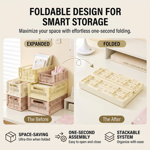 One-stop Service Customized Foldable <strong>Storage</strong> Crate Luxury Cute Office Stackable <strong>Storage</strong> <strong>Basket</strong> For Living Room - Product Image 3