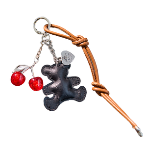 พวงกุญแจจี้รูปเชอร์รี่สีชมพู สไตล์น่ารัก โลหะผสม สายหนัง - Product Image 4