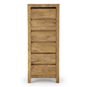 Handmade Rustic Oak Tall <b>Chest</b> of Drawers with 6 Solid Wood Drawers Eco-Friendly Bedroom <b>Storage</b> - Product Image 2