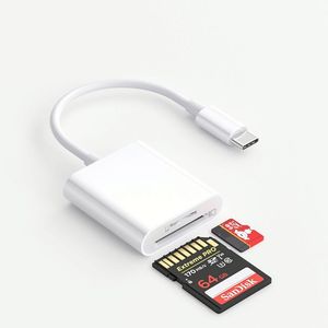 USB Type C เครื่องอ่านการ์ด SD แบบ2-in-1ฮับสีขาว OTG Micro multiport ที่รองรับอะแดปเตอร์หน่วยความจำ TF กล้องสำหรับโทรศัพท์แผ่นโทรศัพท์ - Product Image 1