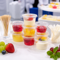 Gobelets à sauce jetables transparents personnalisés en PP/PET/PLA de 1/2/4 oz avec couvercle à charnière, écologiques, recyclables, de qualité alimentaire, pour sauces
