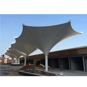 Structure de membrane tendue en PVDF PTFE au design unique pour l'extérieur, auvent paysager carré, tente d'ombrage - Product Image 4