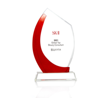 Vente en gros Offres Spéciales Logo personnalisé Plaque en cristal décor acrylique transparent K9 trophée en cristal