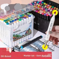 Pack Cadeau Portable de Marqueurs à Alcool à Double Pointe pour un Coloriage Fluide et des Contours Précis, Idéal pour les Amateurs d'Art