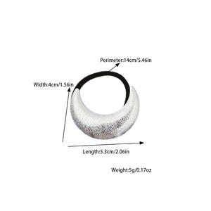 Coletero Minimalista con Geometría Lunar, Banda Elástica con Detalle de Aleación, Accesorio para el Cabello Elegante para Uso Diario - Product Image 3