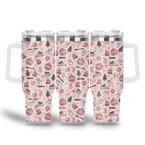 Navidad Santa Claus 40oz metal reutilizable aislado Acero inoxidable café Navidad vaso acero vacío taza de viaje con logotipo personalizado - Product Image 4
