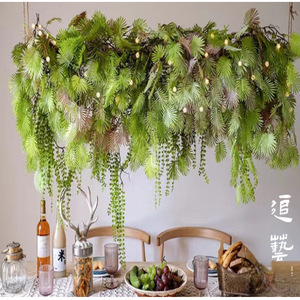 Chasing Art Guirlande murale artificielle en eucalyptus 100cm-200cm, Décoration de plafond de mariage, Plante verte douce pour aménagement intérieur - Product Image 1
