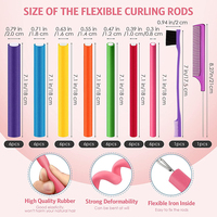 Jeu de tiges de Curling flexibles, rouleaux à cheveux en mousse sans chaleur, 7 tailles, ensemble de tiges flexibles torsadées avec peigne et brosse à bords, 42 pièces