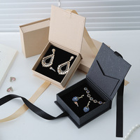 Boîte à bijoux en papier avec logo personnalisé, ruban, boîte à bijoux en carton avec fermeture magnétique, boîte à bijoux pour collier, bague, boucles d'oreilles, bracelet