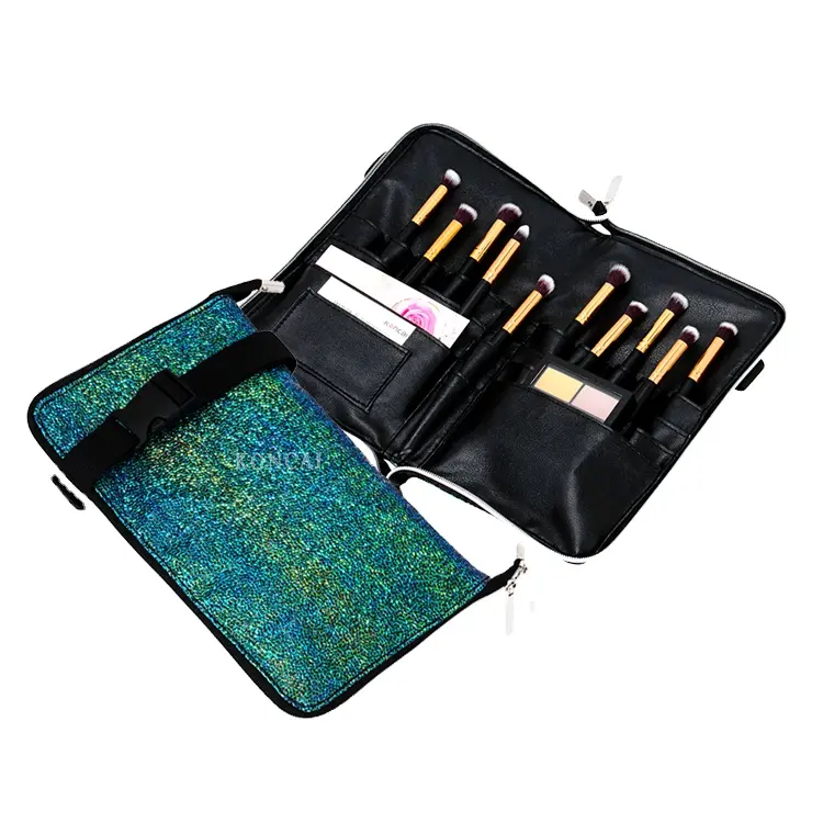 FAMA factory Travel Emerald Makeup Bag Easy Storage Cosmetic Brush Pouch