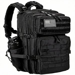 Mochila Táctica de Mezclilla para Hombre y Mujer, 45L, Estilo Militar, para 3 Días, con Sistema Molle, Color Negro - Product Image 1