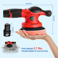 Pulidora Eléctrica Inalámbrica PLATYPUS de 6 Pulgadas y 9 mm, Órbita de 12 V, 6 Velocidades Variables, 120 W, 2.0 Ah, Pulidora Automática para Automóviles