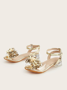Sandali con Tacco Alto <span class=keywords><strong>per</strong></span> Bambine, Primavera 2026, Nuovi con Fiore di Cristallo e Fiocco, in Pelle PU, Comodi e Casual - Product Image 6